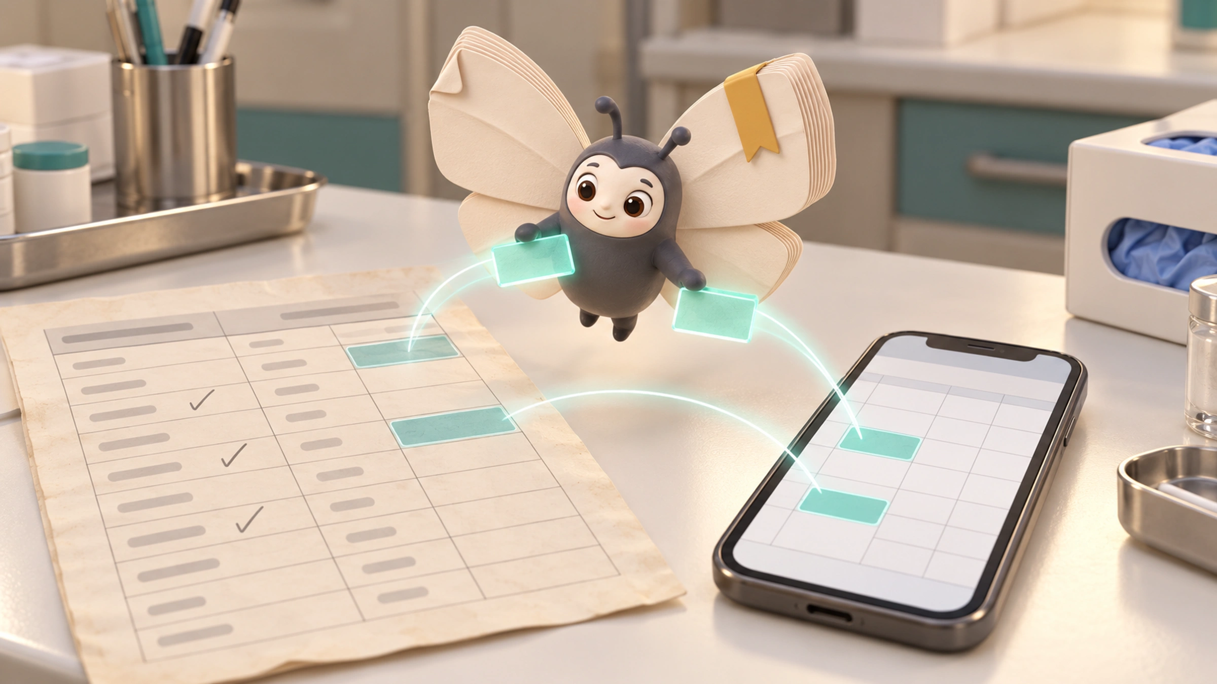 Butterfly lifts two séances off a printed schedule onto a phone calendar