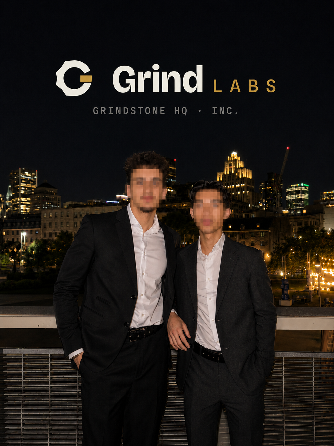 The two founders at Grindstone HQ